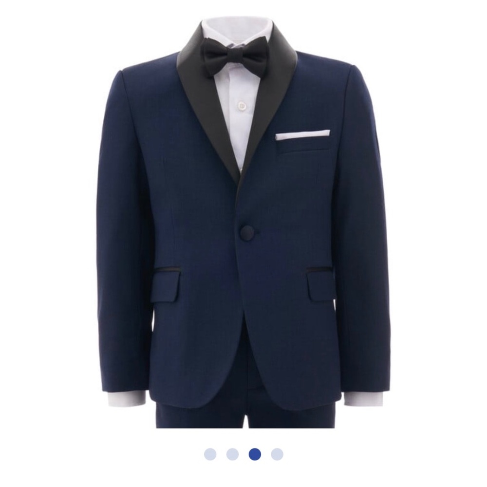 Moustache Kids Shawl Tuxedo Navy Size 9